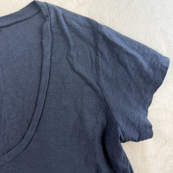 Standard James Perse 3 L T-Shirt Women Navy Blue V-Neck Cotton Modal Minimalist - Picture 4 of 11